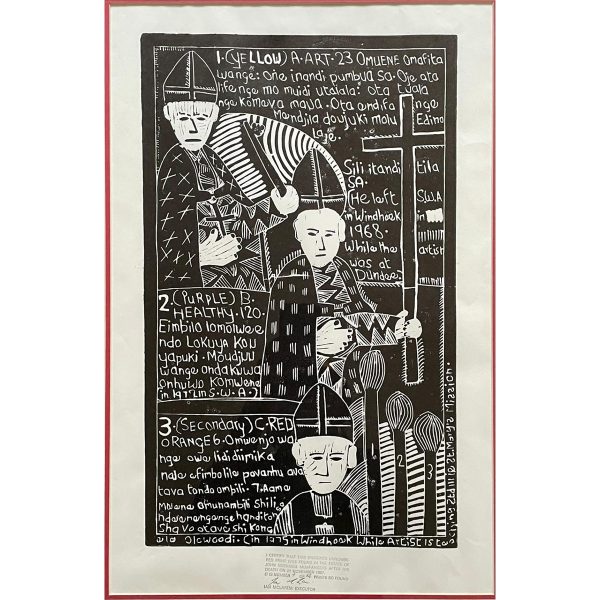 John Muafangejo (Namibia 1943-1987) Three Priests